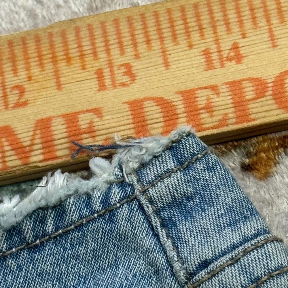 It Jeans Blue Denim Shorts Y2K Frayed Raw Hem Cut Offs Womens 5